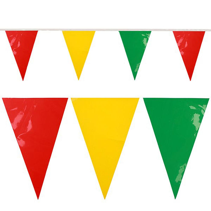 Vlaggnlijn vlaggetjes afwisselend rood, geel en groen