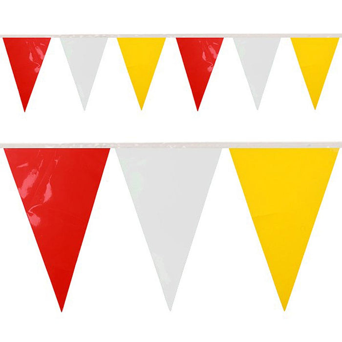 Vlaggnlijn vlaggetjes afwisselend rood, wit en geel