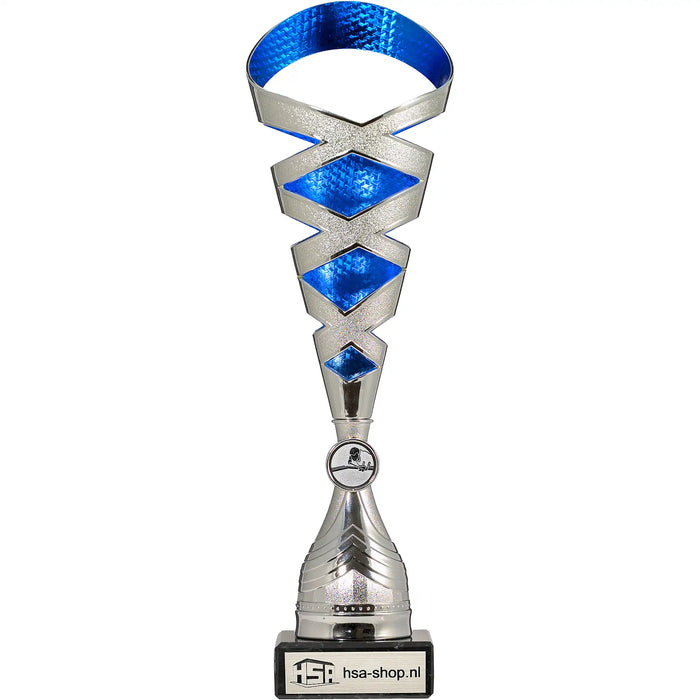 Beker Devran blauw zilver 38 cm met gravure