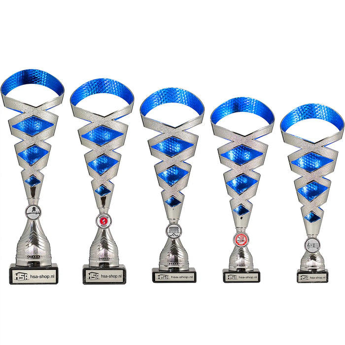 Serie Beker Devran in meerdere maten blauw zilver
