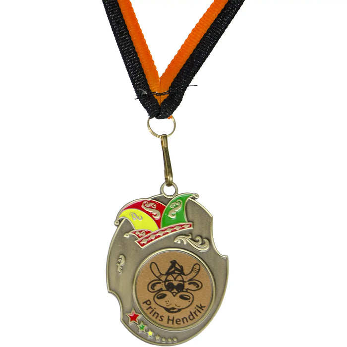 Medaille Harvey bronskleurig met sticker Prins Hendrik.