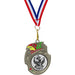 Medaille Harvey antiek-zilver met standaard afbeelding van een carnavals prins.