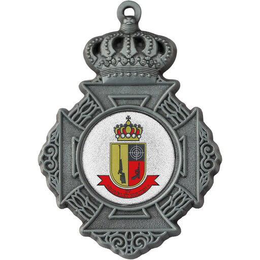 Medaille met kroon in oud-zilver met eigen verenigingslogo