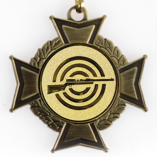 Medaille Midas cross bronskleurig met geweer
