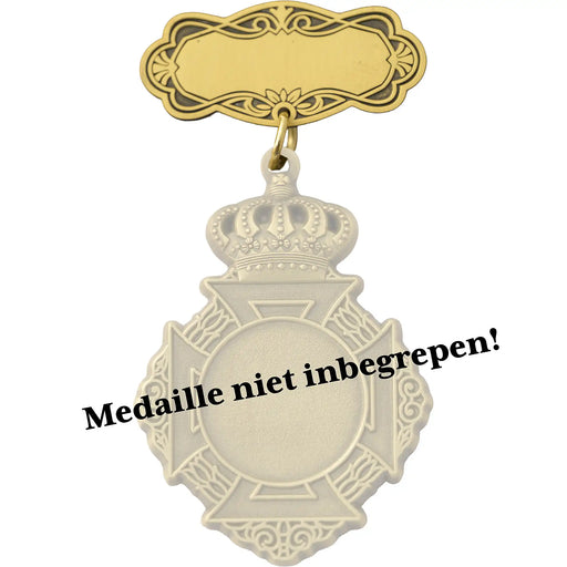 Medaillehouder antiek goud met als voorbeeld een medaille eronder (medaille niet inbegrepen)