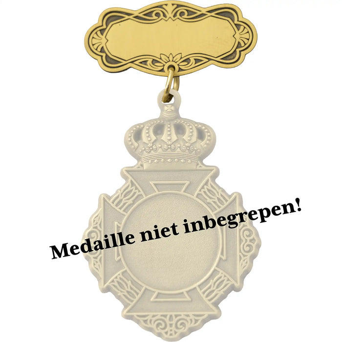 Medaillehouder antiek goud met als voorbeeld een medaille eronder (medaille niet inbegrepen)