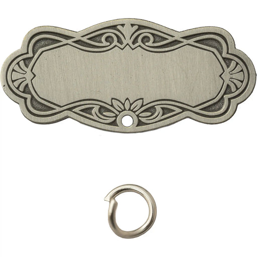 Medaillehouder antiek zilver met graveervlak en brochespeld 45 x 20 mm