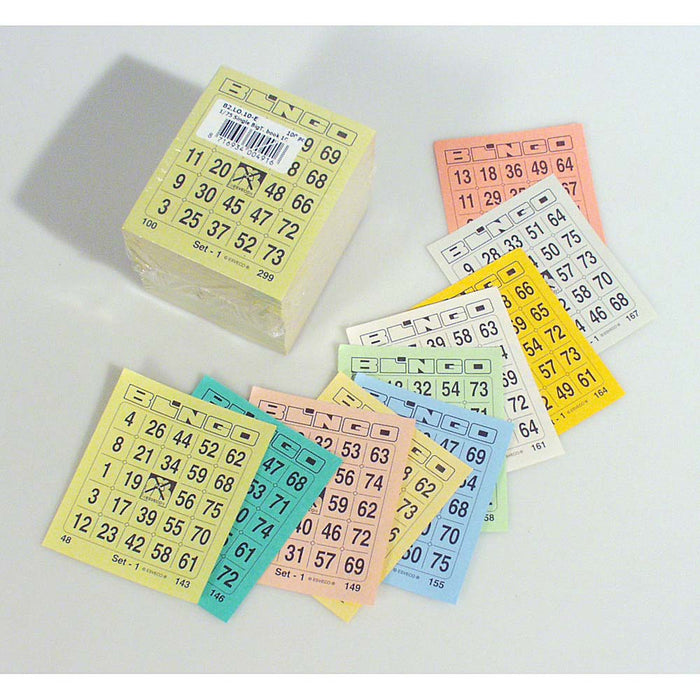 Bingokaarten  1-75 boekje 10 dik groot 1 ticket per vel