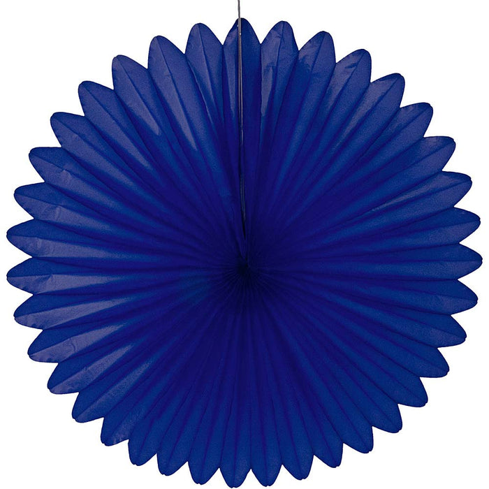 Decoratie waaier 68 cm brandveilig donkerblauw