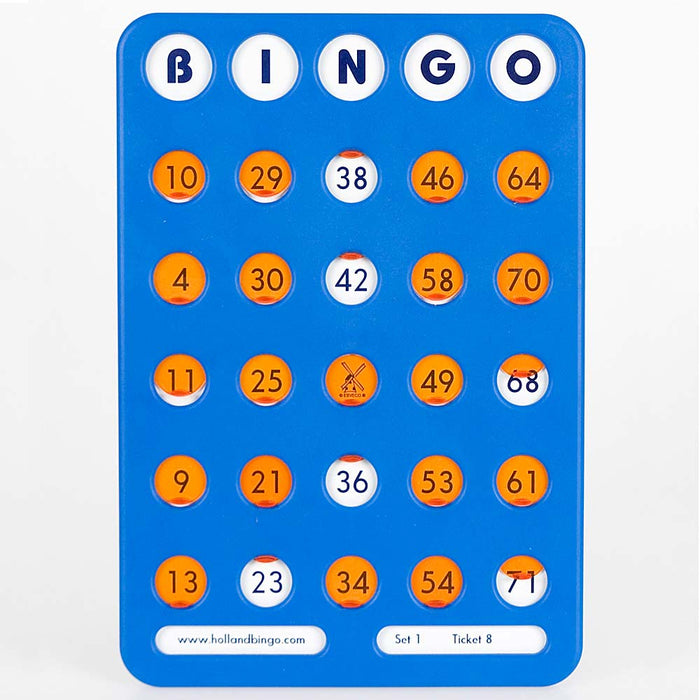 Kunststof bingo schuifplank  1-75 blauw