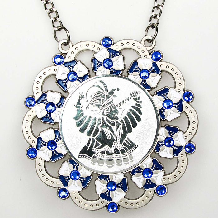 Medaille Baltasar Zilver-misty blauw-wit