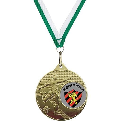 Medaille Diego met lint groen-wit en voorbeeld afbeelding van logo