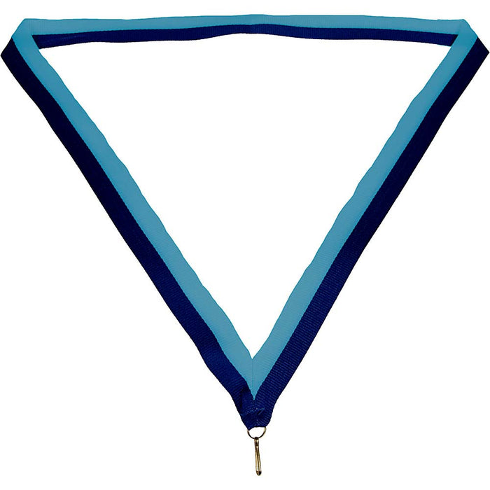 Medaille lint 22 mm blauw-lichtblauw