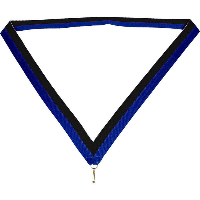 Medaille lint 22 mm blauw-zwart