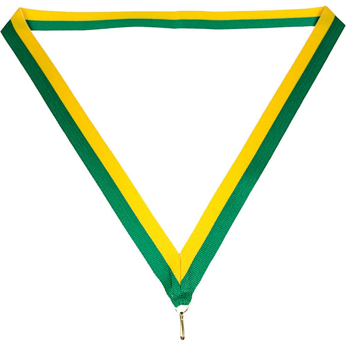 Medaille lint 22 mm groen-geel
