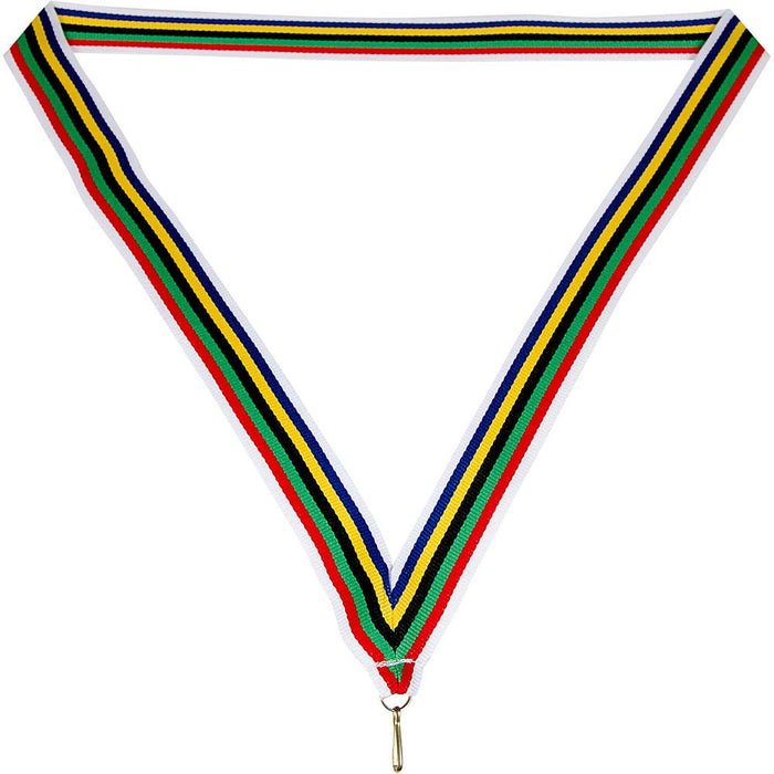 Medaille lint 22 mm regenboog