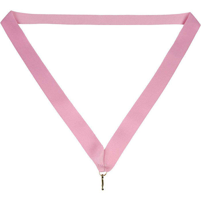 Medaille lint 22 mm roze