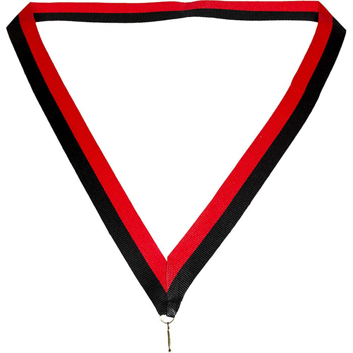 Medaille lint 22 mm zwart-rood