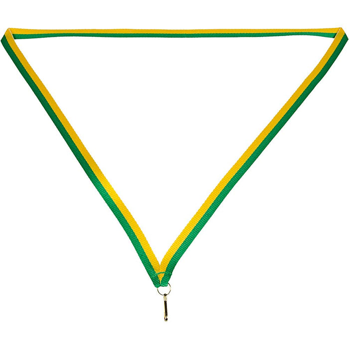 Medaille lint 10 mm groen-geel