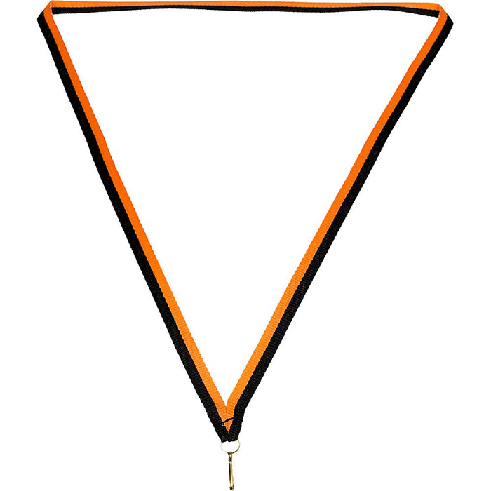Medaille lint 10 mm zwart-oranje