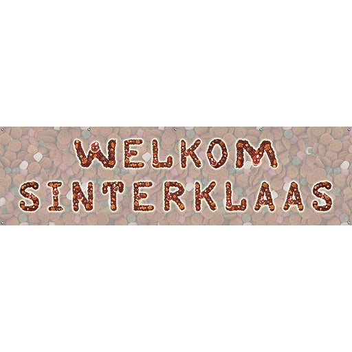 Spandoek Welkom Sinterklaas 268 x 75 cm brandveilig
