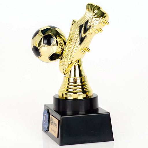 Trofee Voetbalschoen Goud zijaanzicht
