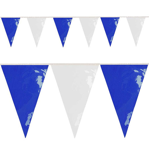 Vlaggenlijn PVC 10m brandveilig blauw-wit