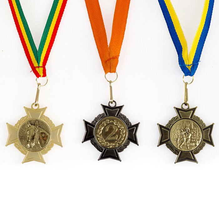 Medaille Midas cross met afbeelding en halslint